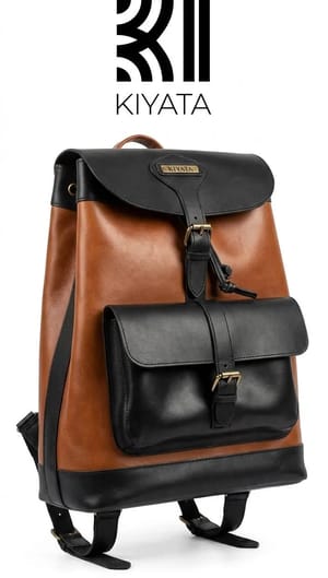 Kiyata Two-Tone Leather Backpack
