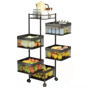 Moveable and Rotatable Kitchen Storage Rack