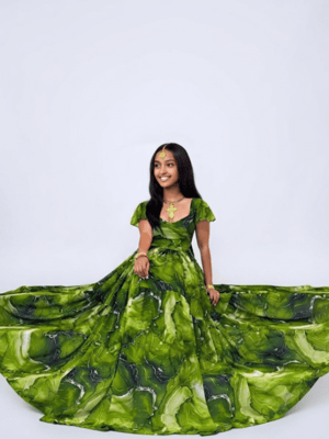 Green Chiffon Maxi Dress