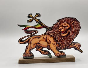 Ethiopian Lion of Judah Decorative Stand