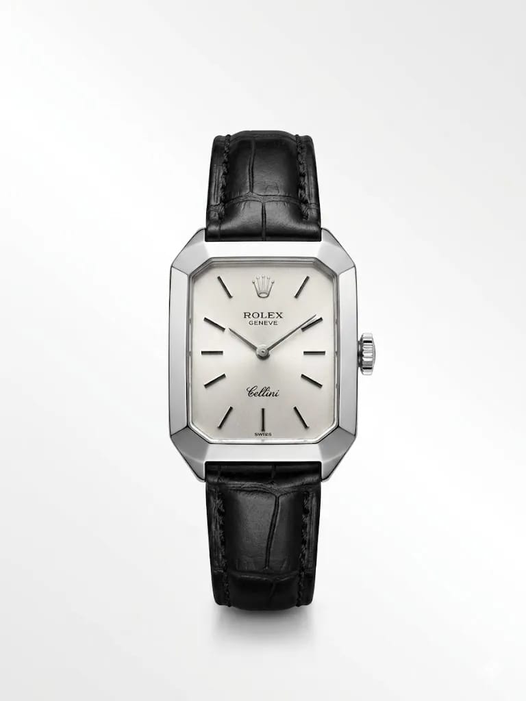 Silver Rectangular Dress Watch